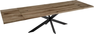 riess-ambiente Esstisch WILD OAK 200-300cm smoke finish - Eiche, Sterngestell, verlängerbar (Einzelartikel, 1-St), massiver Tisch mit Baumkante & Metallgestell - ideal für Esszimmer
