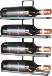 Weinregal aus Metall in Schwarz für die Wandmontage 4-Wine erweiterbar Flaschenständer Flaschenregal Flaschenhalter