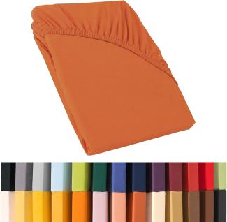 CelinaTex Relax Boxspringbett Wasserbett Spannbettlaken 180x200-200x220 cm terrakotta Jersey Mako Baumwolle 160g/qm Laken