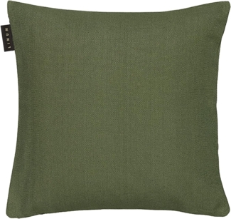 LINUM PEPPER Premium Kissenhülle für Dekokissen 40x40 cm, 100% Baumwolle, Maschinenwaschbar, Dunkel Olivgrün