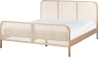 Bett mit Lattenrost Kiefernholz GONFARON 180 x 200 cm Hellbraun