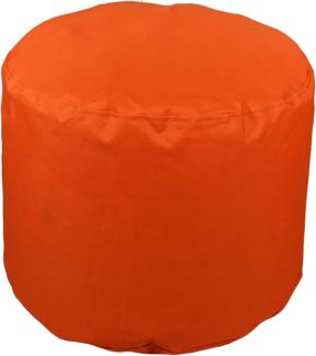 Kinzler S-10118/09 Sitzhocker rund, ca. Ø50 x H40 cm, Outdoor & Indoor, Sitzsack in vielen verschiedenen Farben, wasserabweisender Hocker, orange