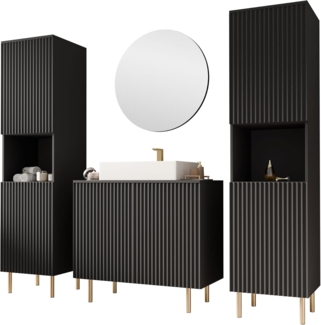 Badmöbel-Set Nohes VI (Farbe: Schwarz)