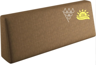 sunnypillow Palettenkissen mit abnehmbarem Bezug UV - beständig Outdoor wasserdicht Kaltschaum Palettenauflage Palettenpolster Palettensofa Rückenkissen 120 x 40 x 20/10cm Braun