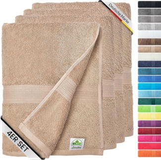 leevitex® Handtuch Frottee 4er Set, 50 x 100 cm, hochwertig verarbeitet & fusselfrei