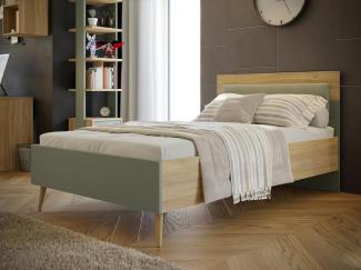 Bettgestell >Whenua< in Natural Eiche - 127,4x99,5x206,8cm (BxHxT)