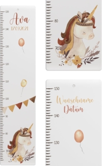 KIDSMOOD - Messlatte für Kinderzimmer Personalisiert, 70-140 cm - Messlatte Kinder Holz personalisiert Mit Namen für Baby- & Kleinkinderzimmer - Individuelles Geschenk für Kinder und Babys zum Geburt