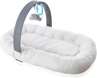 Babyjem Babynest Kuschelnestchen Kushelige Babybett mit Spilzeug, Grau