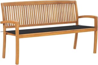 Gartenbank 159 cm Teak mit Auflage Anthrazit