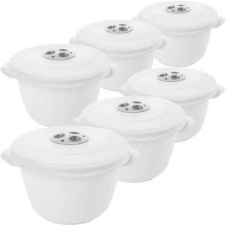 Centi Mikrowellenbehälter Mikrowellengeschirr mit Deckel Dampfventil 6tlg Set, Kunststoff, (6er-Set)