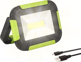 ONDIS24 LED Arbeitsleuchte Akkuleuchte Suchscheinwerfer für Camping Handscheinwerfer, Tischleuchte Powerbank 4400 mAh Akku 500 Lumen grün schwarz