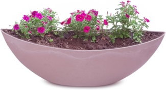 matches21 HOME & HOBBY Blumentopf Große Pflanzschale oval 39 cm für draussen Dekoschale alt-rosa (1 St), Blumen-Schale als wetterfeste Friedhof-Schale Grab-Schmuck Grabschale