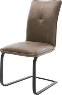 Freischwinger Maddy-Flex Mikrofaser Taupe Vintage Freischwinger flach Schwarz