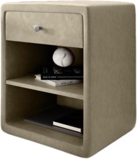 Designer Nachttisch Amy (Samt) Beige