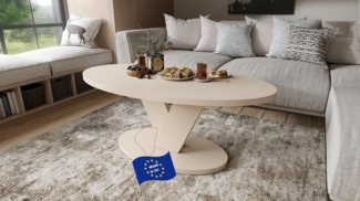 designimpex Couchtisch Design Couchtisch Lova oval Wohnzimmertisch ovaler Tisch Sofatisch, Funktionstisch, Wohnzimmertisch, Tisch, Esstisch, Sofatisch, Rollen