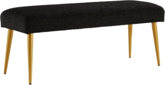 Ball & Cast gepolstert schwarz Eingang Bank für Schlafzimmer, Ende des Bettes Bank Ottoman Hocker mit gepolstertem Sitz & Metallbeine, schwarz