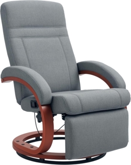 HOMCOM Relaxsessel Fernsehsessel mit Liegefunktion, Armlehne aus Holz (Liegesessel, 1-St, TV-Sessel), für Wohnzimmer, Schlafzimmer, Grau