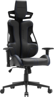 MARSGAMING MGC-Elite, Ergonomischer Gaming-Stuhl, Flexibler Anpassbarer Rückenlehne, 2D Verstellbare Armlehnen, Kippbarer Sitz, PU-Leder Finish, Bürostuhl XL-Rollen, Klasse 4 Gasdruckfeder, Blau