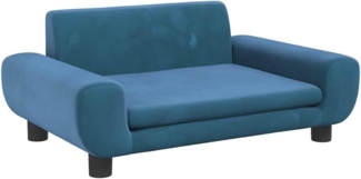 vidaXL Kindersofa Blau 70x45x33 cm Samt 3196386