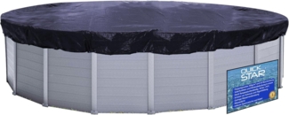QUICK STAR Solarplane Pool Oval Planenmaß 730x500 cm für Pools 650x420 cm Winterabdeckplane Poolabdeckung 200g/m³ Schwarz