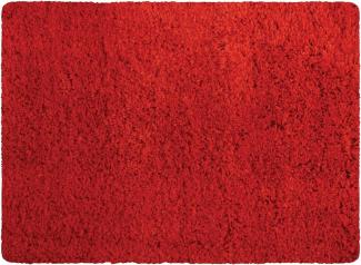 MSV Badteppich Badematte Badvorleger Duschvorleger Mikrofaser Hochflor flauschig 40x60 cm – Rot