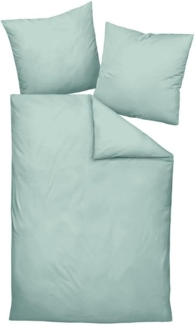 Traumschlaf Uni Mako-Satin Bettwäsche|155x220 cm + 80x80 cm| rauchgrün