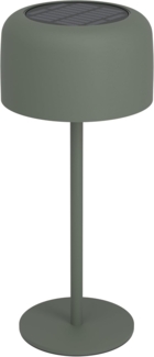 EGLO Solar Tischleuchte Roccanova, Akku Tischlampe Outdoor, touch dimmbar in 3 Stufen, Solarlampe für Balkon und Garten, Stahl in Grün, warmweiß, IP44