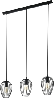 Eglo 49478 Hängeleuchte NEWTOWN Stahl schwarz E27 max. 3X40W H:110cm L:70cm B:16cm dimmbar