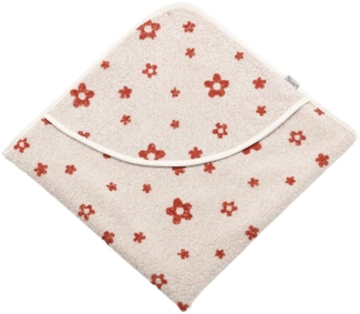 Sterntaler Kapuzenbadetuch 80x80 cm Pferd Sunny - Badetuch mit Blumen Allovermotiv - Babyhandtuch mit Kapuze Baumwolle, Ecru