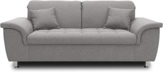 DOMO Collection Sofa Franzi, 2-Sitzer Couch, 2er Garnitur mit Nackenfunktion, Polstergarnitur, grau, 190 x 105 x 81 cm