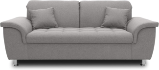 DOMO Collection Sofa Franzi, 2-Sitzer Couch, 2er Garnitur mit Nackenfunktion, Polstergarnitur, grau, 190 x 105 x 81 cm