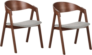 Esszimmerstuhl 2er Set YUBA Holz Schwarz-Weiß