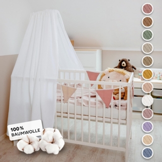 lilimaus Betthimmel Handgefertigter Musselin Betthimmel aus 100% Baumwolle für Babybett, Stoffhimmel für Babybett-Deko im Kinderzimmer und Spielzimmer