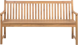 Gartenbank VIVARA 160 cm Zertifiziertes Akazienholz Heller Holzfarbton