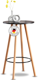 DELUKE® Stehtisch Ø 60cm innen REJA - 107cm Hoch, Skandinavisches Design | Bartisch rund Indoor Hoher Tisch Bistrotisch Hochtisch, Schwarz