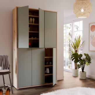 Mehrzweckschrank Schrank Alice Springs in Eiche und Sage Green