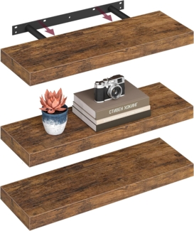 VASAGLE Wandregal, 3 Stück, MDF vintagebraun, 60 x 20 x 3,8 cm