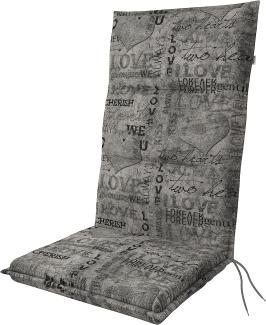 Doppler Hochlehnerauflage Spot ca. 118 x 48 x 5 cm Herzen grau