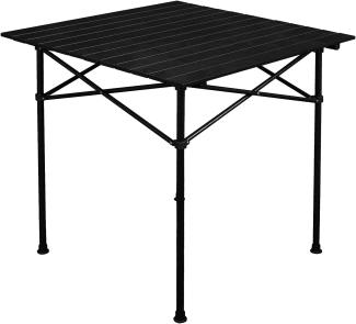 anndora Campingtisch 70x70 cm quadratisch klappbar schwarz