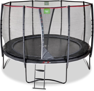 Exit Toys PeakPro trampoline fitness device (black round 366 cm diameter incl. safety net and ladder)