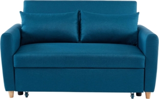BAÏTA Laura Sofa rechts, ausziehbar, 2-Sitzer, Stoff, blau, 142 x 89 x 87 cm