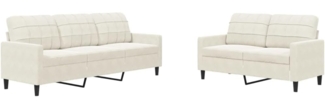 vidaXL 2-tlg. Sofagarnitur mit Kissen Creme Samt 3278399