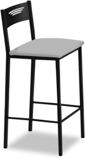 ASTIMESA - Hohe Küchenhocker mit Rückenlehne - Gestell schwarz und Sitzfläche aus Kunstleder - Farbe des Sitzes: grau. Lieferumfang: 1 Stück - Maße: 90 cm (Gesamthöhe)