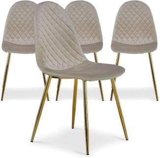 Menzzo Norway Polsterstühle, Samt, Taupe, L44 X P56,5 X H87,5 cm