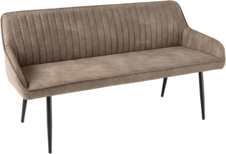 riess-ambiente Sitzbank TURIN 160cm taupe / schwarz (Einzelartikel, 1-St), Esszimmer · Microfaser · Metall · Rückenlehne · Schlafzimmer · Retro