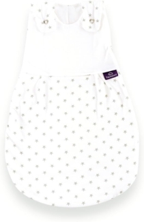 Träumeland Schlafsack LIEBMICH I Ganzjahres-Schlafsack Baumwolle I Außensack atmungsaktiv I Babyschlafsack mitwachsend I Kinderschlafsack waschbar, Größe:80/86, Design:Sterne grau