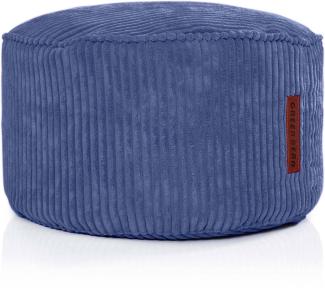 Green Bean© Pouf-Kissen 45x25 cm mit EPS-Perlen Füllung & Cordstoff Bodenkissen Liegekissen Sitzkissen Sitzhocker Sessel Kinder Erwachsene Stoff Hocker Ablage Dunkelblau