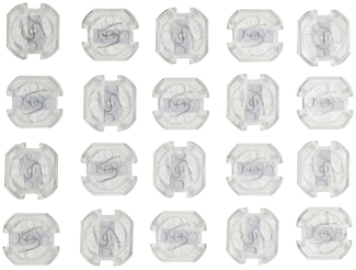 Offgridtec 20x Kindersicherung fuer Steckdose mit Drehmechanik - Steckdosensicherung Transparent Baby Kleinkind