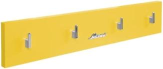 Miami Garderobenpanel mit 4 Haken, Autometallic-Lackierung, ABS Kanten in gelb
