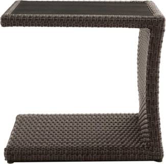Beistelltisch 'Rocking' - Polyrattan Grau-Braun